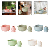 Maxbell Matcha Bowl with Whisk Holder Gift with Spout for Kitchen Tea Lovers Friends Pink