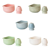 Maxbell Matcha Bowl with Whisk Holder Gift with Spout for Kitchen Tea Lovers Friends Pink