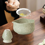 Maxbell Matcha Bowl with Whisk Holder Gift with Spout for Kitchen Tea Lovers Friends Tea Color