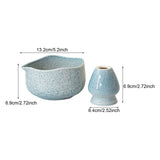 Maxbell Matcha Bowl with Whisk Holder Gift with Spout for Kitchen Tea Lovers Friends Blue
