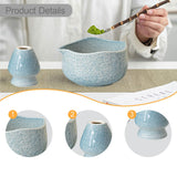 Maxbell Matcha Bowl with Whisk Holder Gift with Spout for Kitchen Tea Lovers Friends Blue