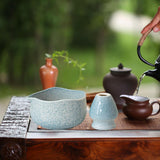 Maxbell Matcha Bowl with Whisk Holder Gift with Spout for Kitchen Tea Lovers Friends Blue