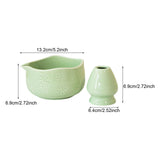 Maxbell Matcha Bowl with Whisk Holder Gift with Spout for Kitchen Tea Lovers Friends Green