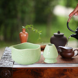 Maxbell Matcha Bowl with Whisk Holder Gift with Spout for Kitchen Tea Lovers Friends Green