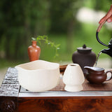 Maxbell Matcha Bowl with Whisk Holder Gift with Spout for Kitchen Tea Lovers Friends White