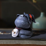 Maxbell Resin Cat Tea Pet Collecting Artwork Cat Statue for Cabinet Bookcase Bedroom A