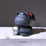 Maxbell Resin Cat Tea Pet Collecting Artwork Cat Statue for Cabinet Bookcase Bedroom A