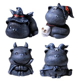Maxbell Resin Cat Tea Pet Collecting Artwork Cat Statue for Cabinet Bookcase Bedroom A