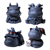 Maxbell Resin Cat Tea Pet Collecting Artwork Cat Statue for Cabinet Bookcase Bedroom A