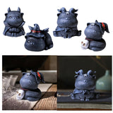 Maxbell Resin Cat Tea Pet Collecting Artwork Cat Statue for Cabinet Bookcase Bedroom A