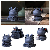 Maxbell Resin Cat Tea Pet Collecting Artwork Cat Statue for Cabinet Bookcase Bedroom A