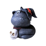 Maxbell Resin Cat Tea Pet Collecting Artwork Cat Statue for Cabinet Bookcase Bedroom A