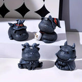 Maxbell Resin Cat Tea Pet Collecting Artwork Cat Statue for Cabinet Bookcase Bedroom A