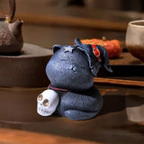 Maxbell Resin Cat Tea Pet Collecting Artwork Cat Statue for Cabinet Bookcase Bedroom A
