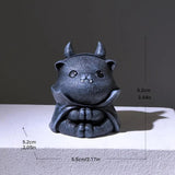 Maxbell Resin Cat Tea Pet Collecting Artwork Cat Statue for Cabinet Bookcase Bedroom C