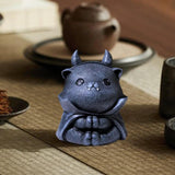 Maxbell Resin Cat Tea Pet Collecting Artwork Cat Statue for Cabinet Bookcase Bedroom C