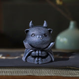 Maxbell Resin Cat Tea Pet Collecting Artwork Cat Statue for Cabinet Bookcase Bedroom C