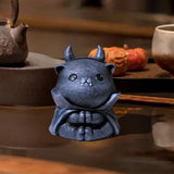Maxbell Resin Cat Tea Pet Collecting Artwork Cat Statue for Cabinet Bookcase Bedroom C