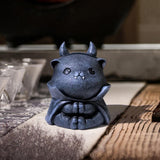 Maxbell Resin Cat Tea Pet Collecting Artwork Cat Statue for Cabinet Bookcase Bedroom C