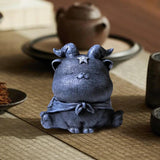 Maxbell Resin Cat Tea Pet Collecting Artwork Cat Statue for Cabinet Bookcase Bedroom D