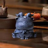 Maxbell Resin Cat Tea Pet Collecting Artwork Cat Statue for Cabinet Bookcase Bedroom D