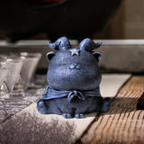 Maxbell Resin Cat Tea Pet Collecting Artwork Cat Statue for Cabinet Bookcase Bedroom D