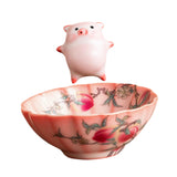 Maxbell Ceramic Tea Cup with Tea Pet Collection Cute Handmade for Family Office Home