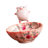 Maxbell Ceramic Tea Cup with Tea Pet Collection Cute Handmade for Family Office Home