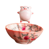 Maxbell Ceramic Tea Cup with Tea Pet Collection Cute Handmade for Family Office Home