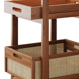 Rolling Utility Cart Multifunctional Shelf Mobile Trolley Tables for Balcony 50cmx30cmx57.2cm