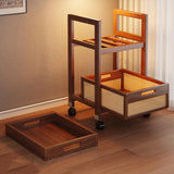 Rolling Utility Cart Multifunctional Shelf Mobile Trolley Tables for Balcony 50cmx30cmx57.2cm