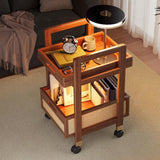 Rolling Utility Cart Multifunctional Shelf Mobile Trolley Tables for Balcony 50cmx30cmx57.2cm