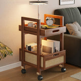 Rolling Utility Cart Multifunctional Shelf Mobile Trolley Tables for Balcony 50cmx30cmx57.2cm