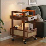 Rolling Utility Cart Multifunctional Shelf Mobile Trolley Tables for Balcony 50cmx30cmx57.2cm