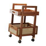 Rolling Utility Cart Multifunctional Shelf Mobile Trolley Tables for Balcony 50cmx30cmx57.2cm