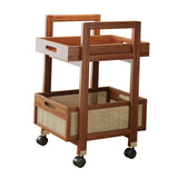 Rolling Utility Cart Multifunctional Shelf Mobile Trolley Tables for Balcony 50cmx30cmx57.2cm