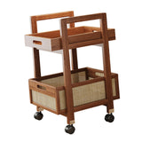 Rolling Utility Cart Multifunctional Shelf Mobile Trolley Tables for Balcony 50cmx30cmx57.2cm