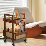 Rolling Utility Cart Multifunctional Shelf Mobile Trolley Tables for Balcony 50cmx30cmx57.2cm