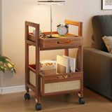 Rolling Utility Cart Multifunctional Shelf Mobile Trolley Tables for Balcony 50cmx30cmx57.2cm