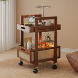Rolling Utility Cart Multifunctional Shelf Mobile Trolley Tables for Balcony 50cmx30cmx57.2cm
