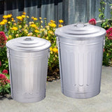 Outdoor Metal Trash Can with Seal Lid Round Large Capacity Storage Container 48L
