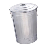 Outdoor Metal Trash Can with Seal Lid Round Large Capacity Storage Container 48L