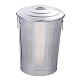 Outdoor Metal Trash Can with Seal Lid Round Large Capacity Storage Container 48L