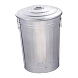 Outdoor Metal Trash Can with Seal Lid Round Large Capacity Storage Container 48L