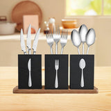 Maxbell Kitchen Utensils Holder Spoon Fork Knives Flatware Dispenser for Cafe Pantry Black