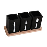 Maxbell Kitchen Utensils Holder Spoon Fork Knives Flatware Dispenser for Cafe Pantry Black