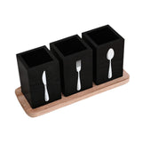 Maxbell Kitchen Utensils Holder Spoon Fork Knives Flatware Dispenser for Cafe Pantry Black