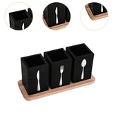Maxbell Kitchen Utensils Holder Spoon Fork Knives Flatware Dispenser for Cafe Pantry Black