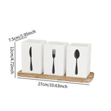 Maxbell Kitchen Utensils Holder Spoon Fork Knives Flatware Dispenser for Cafe Pantry White
