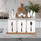 Maxbell Kitchen Utensils Holder Spoon Fork Knives Flatware Dispenser for Cafe Pantry White